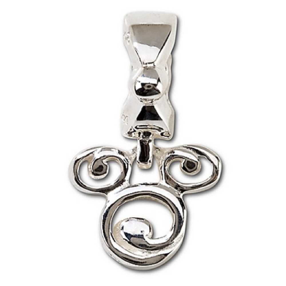 Chamilia Disney sterling silver swirl mickey mouse head filigree dangle charm
